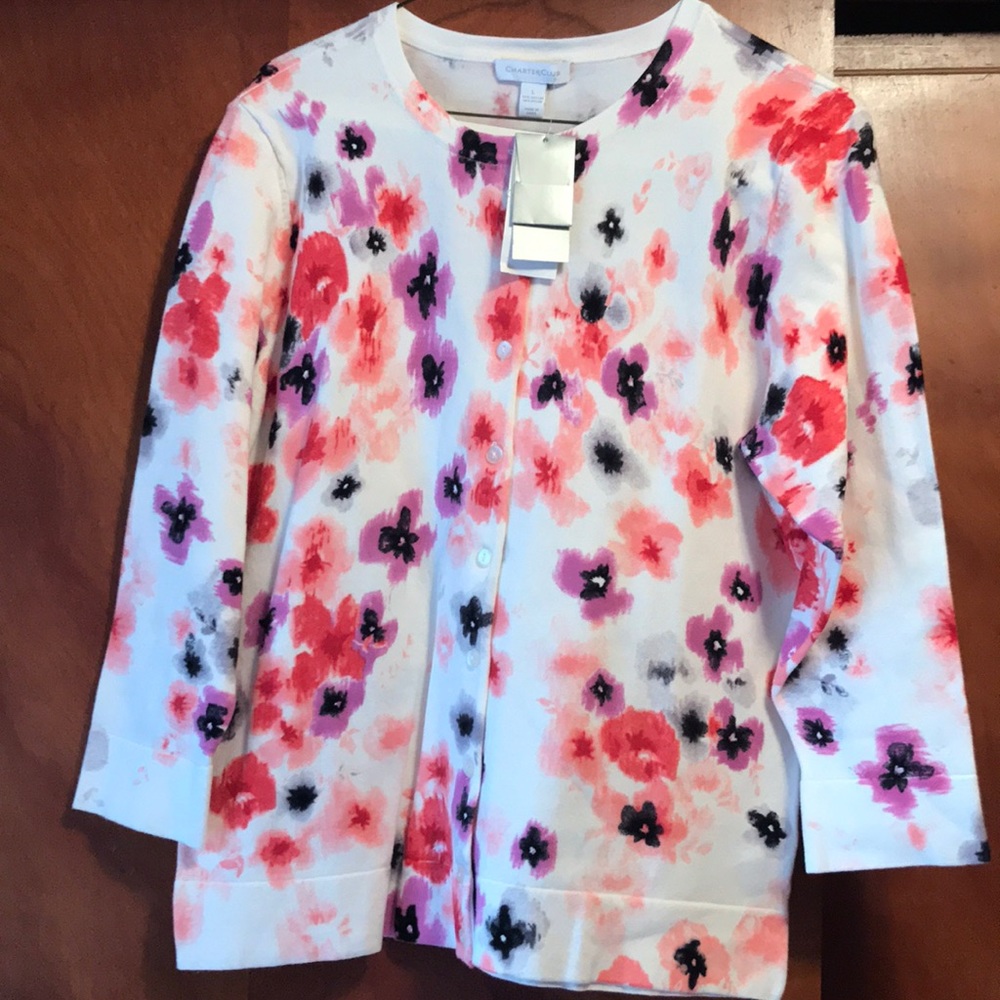 Charter Club 3/4 sleeve cardigan size large